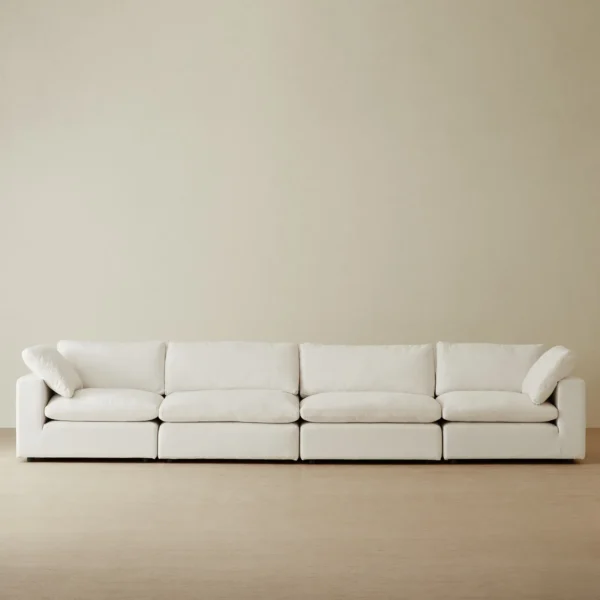 Elora II Arctic White 4 Pieces Modular Fabric Sofa